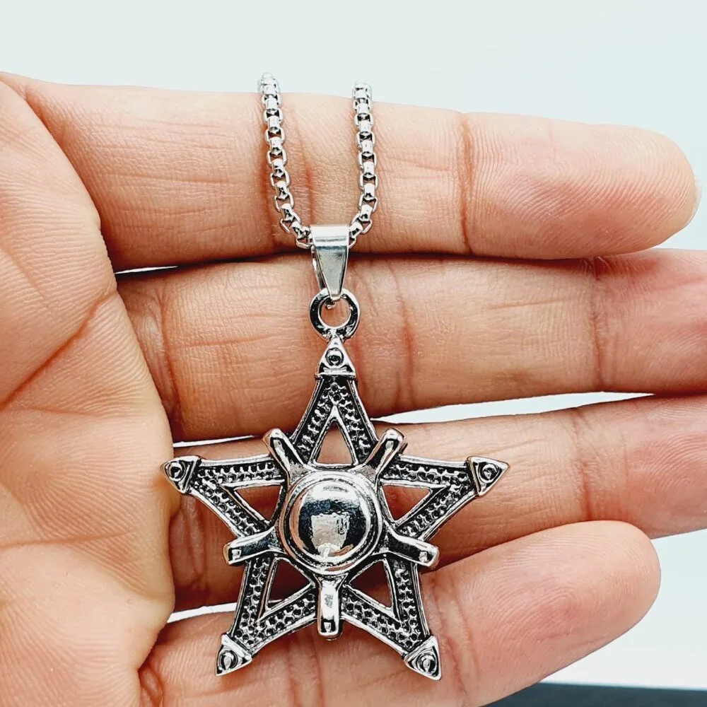 ❤️Fashion anime Pentagram Shape Necklace, N90201P121